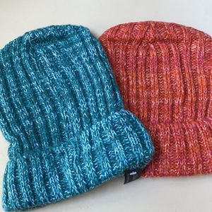 2 pack knit caps beautiful colors for fall and winter